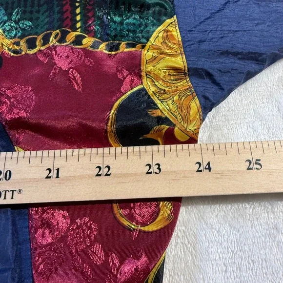 River Edge 80's Sport Windbreaker Jacket Sz M Colorful Baroque Print Nylon Track - Picture 7 of 9